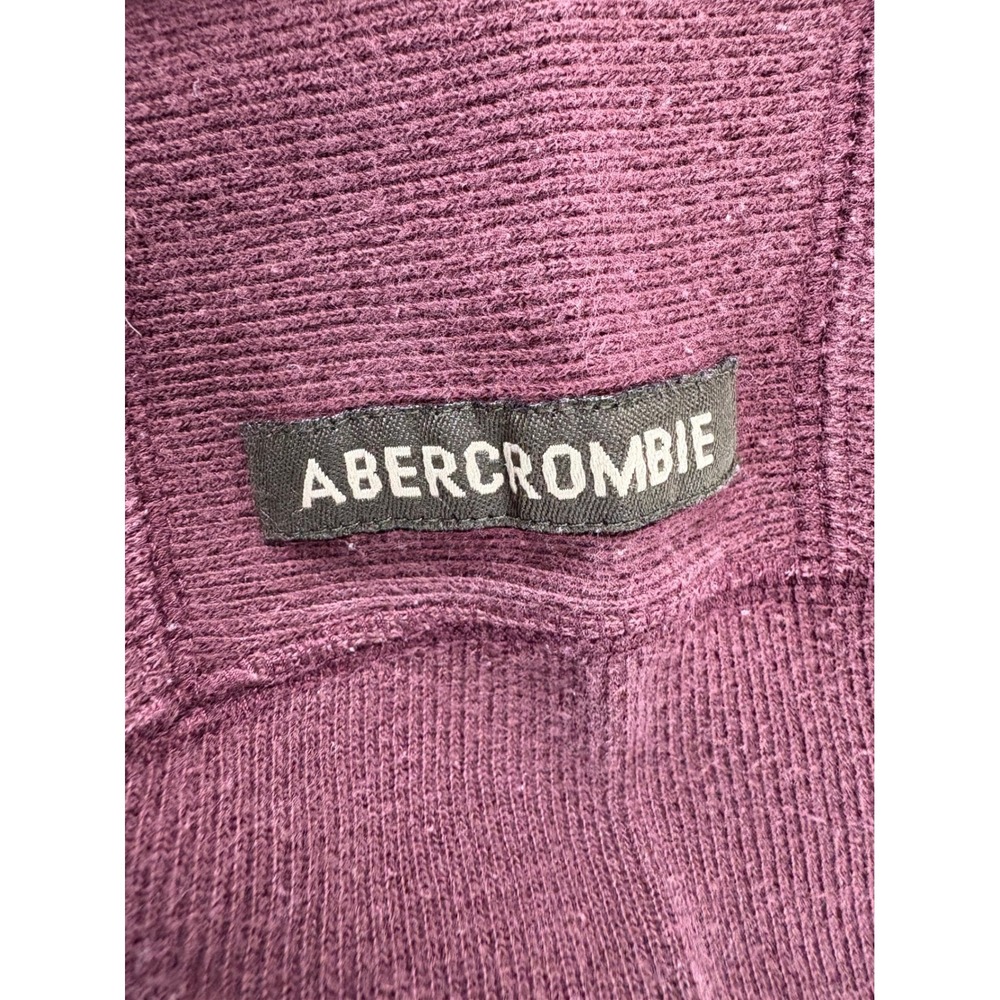 Abercrombie & Fitch Long Sleeve Shirt Mens XL VTG 90's Burgundy V Neck Casual - Picture 6 of 11